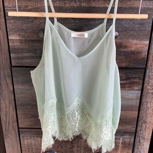 Laced Chiffon Crop Top